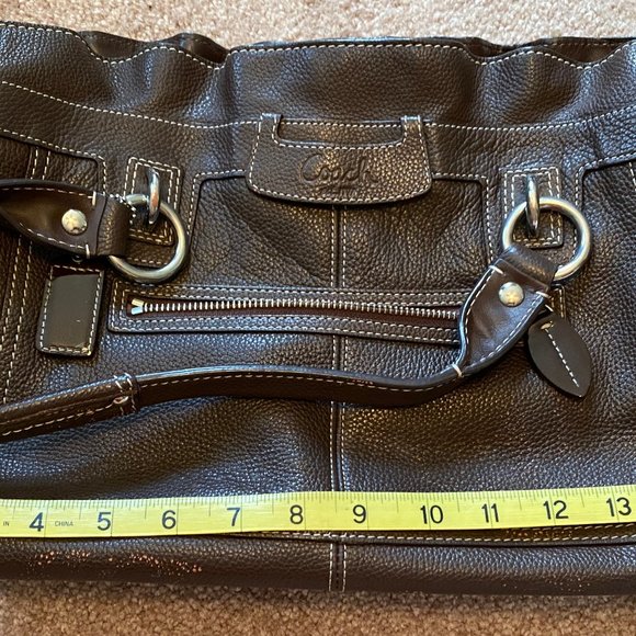 Coach F14682 Penelope Large Brown Leather Shopper Handbag - Picture 2 of 9